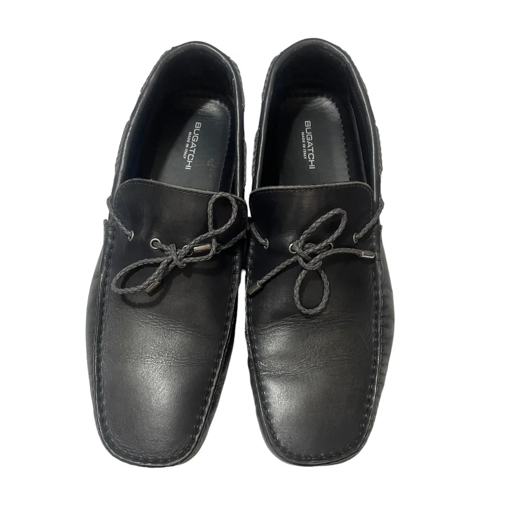 Bugatchi‎ 9 1/2 Leather Mens Loafers NEW Black